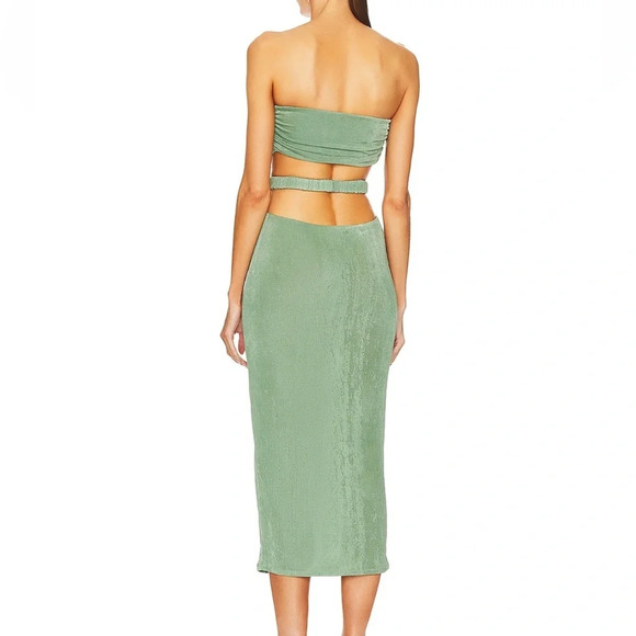 Revolve Not Yours To Keep Arielle Strapless Midi Dress - Sage Green, Size XS - Picture 3 of 10